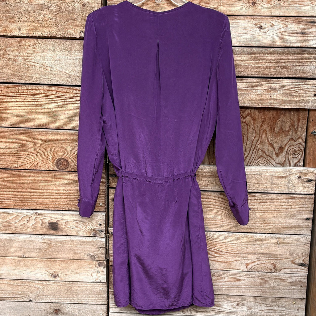 Suzi Chin Tie-Waist Dress | Purple, LS, 14