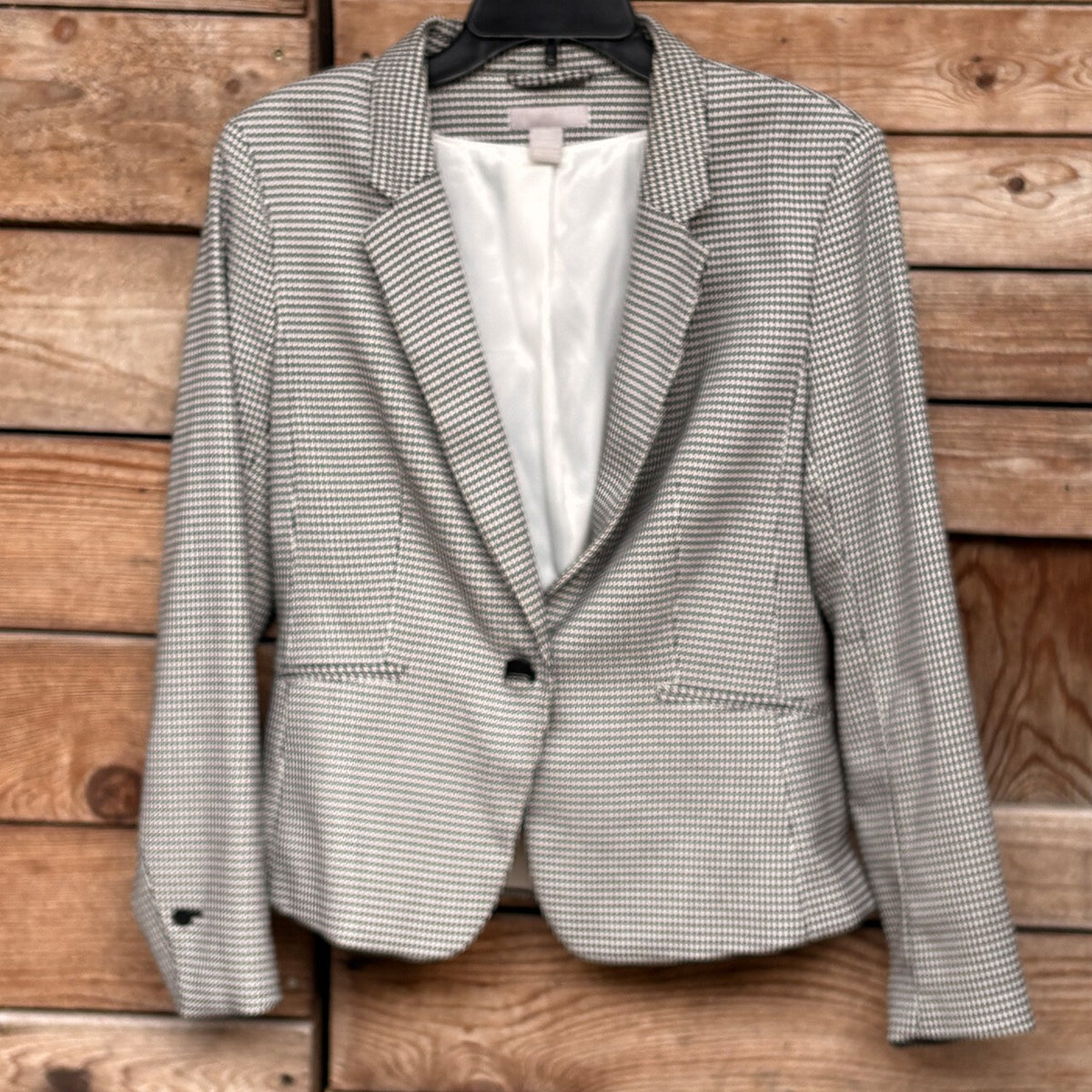 H&M Houndstooth Blazer | Black & White, 10