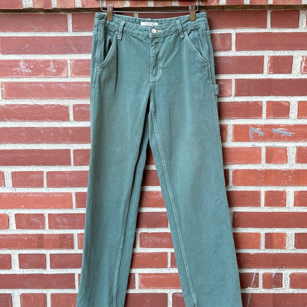 Pacsun Low Rise Carpenter Pants in Sage Green, Size 26
