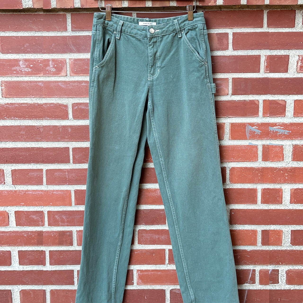 Pacsun Low Rise Carpenter Pants in Sage Green, Size 26