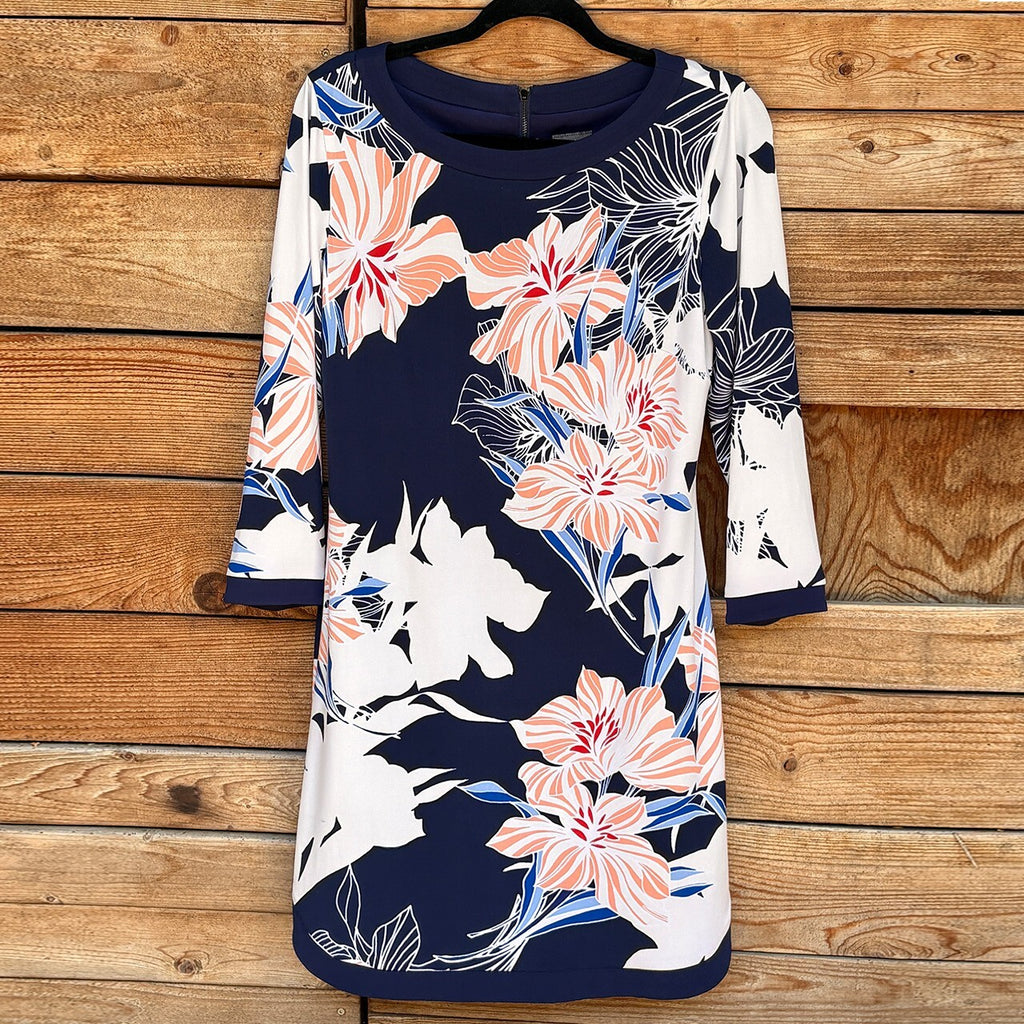 Vince Camuto Floral Sheath | Navy, 8