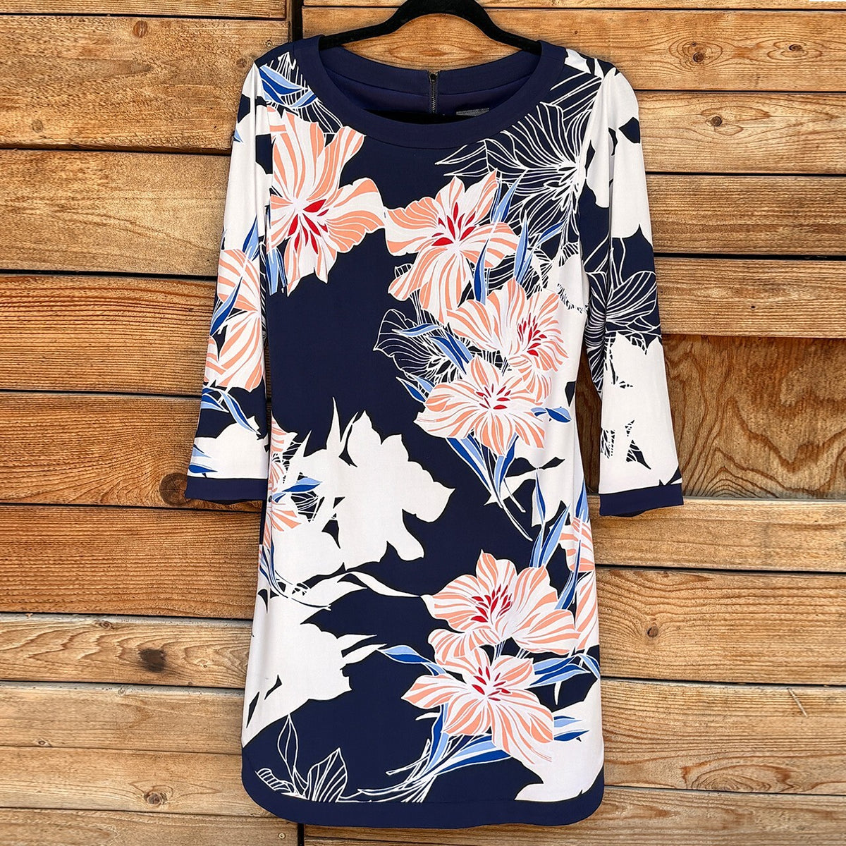 Vince Camuto Floral Sheath | Navy, 8