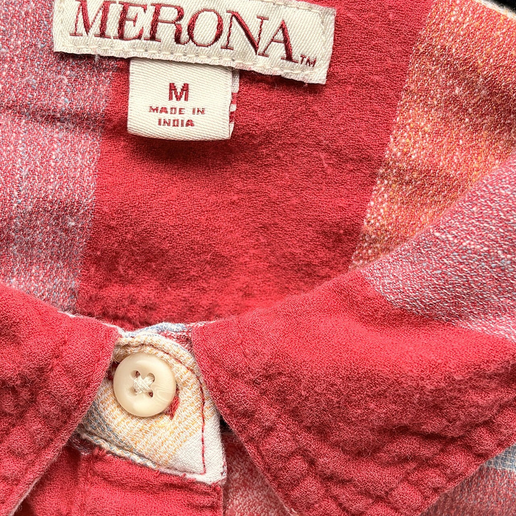 Merona Flannel Plaid Shirt | Red, M