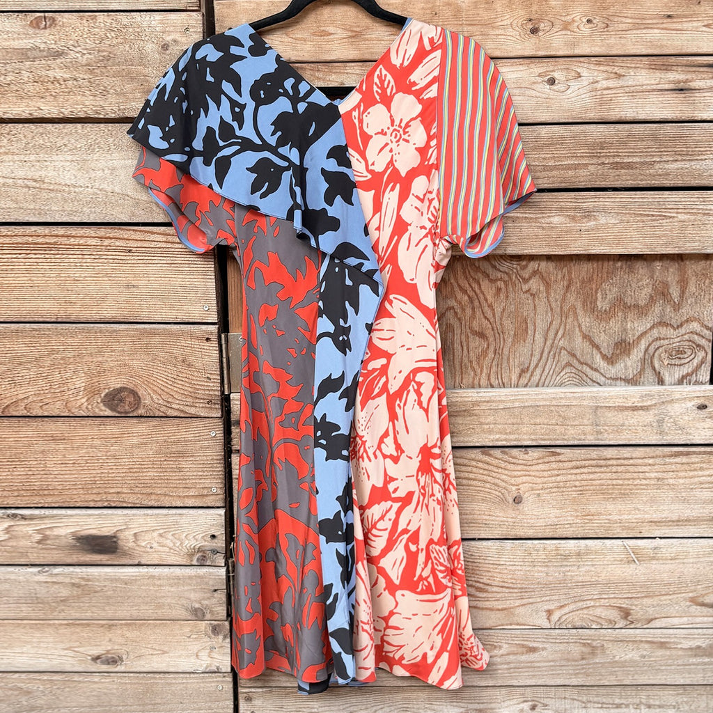 Diane von Furstenberg Silk Colorblock Dress