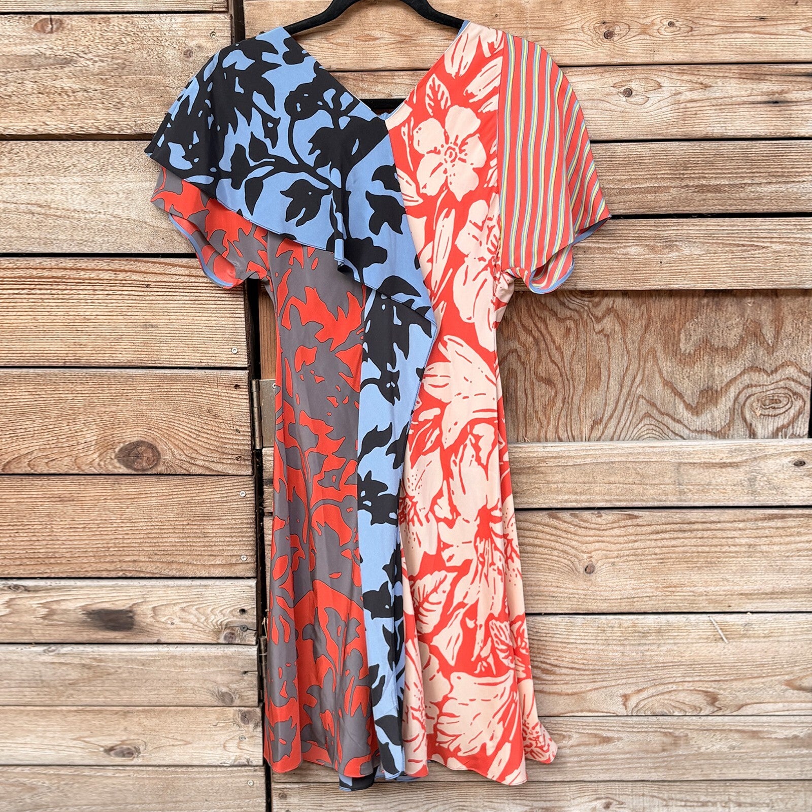 Diane von Furstenberg Silk Colorblock Dress