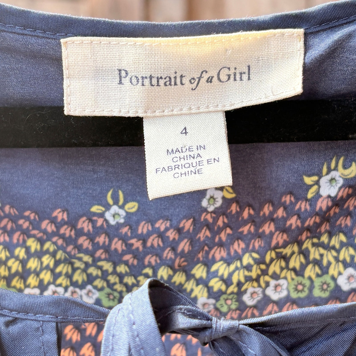 Portrait of a Girl Silk Ruffle Neck Print Top
