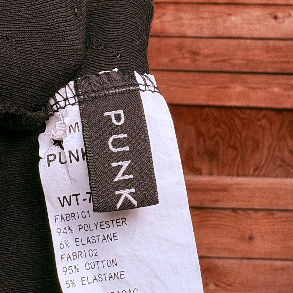 Punk Rave Black Textured Long Sleeve Top with Half Zip