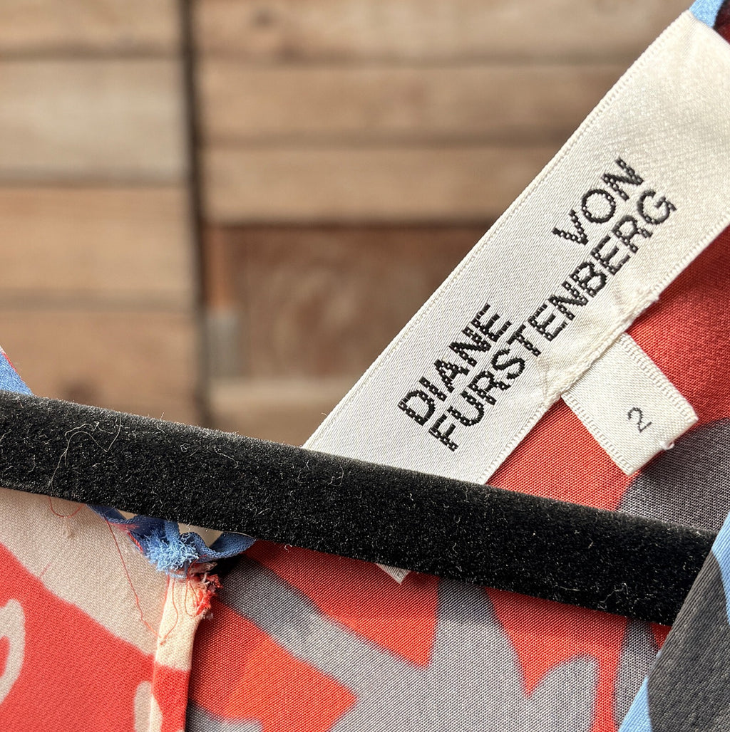Diane von Furstenberg Silk Colorblock Dress