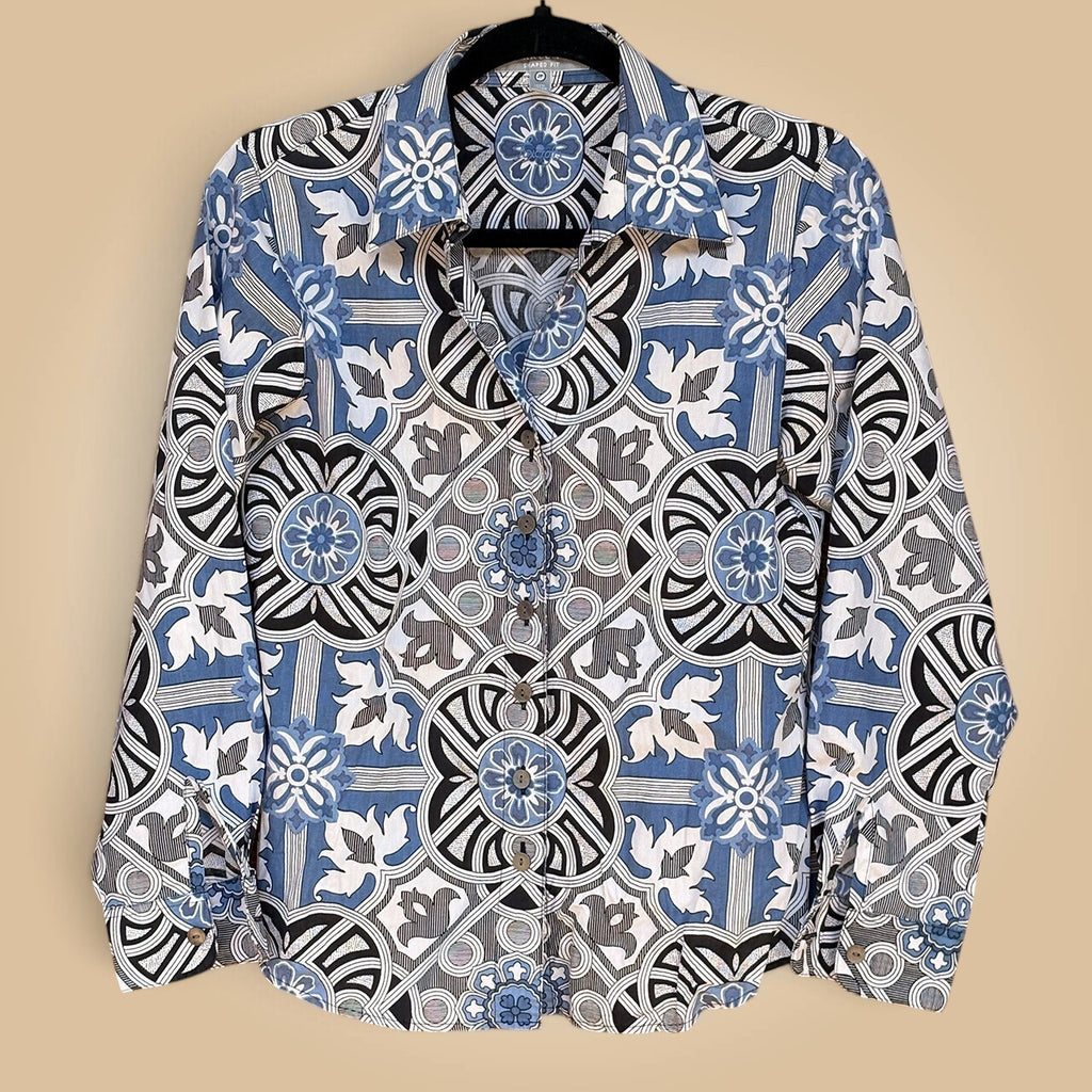 Foxcroft Wrinkle-Free Button-Up | Geo, 2P