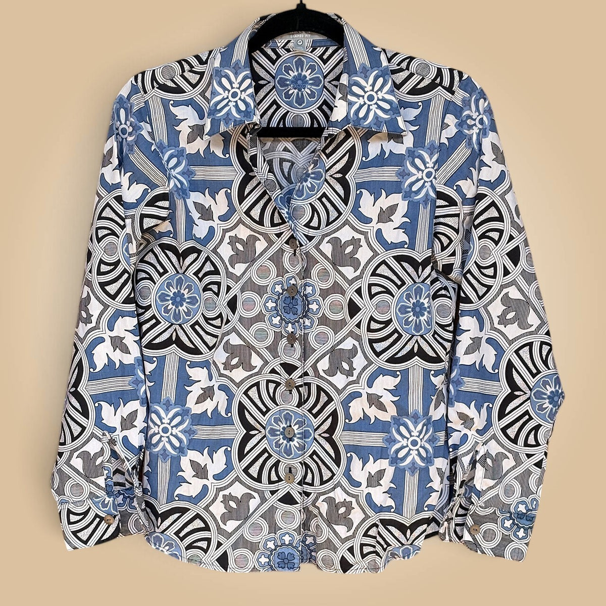 Foxcroft Wrinkle-Free Button-Up | Geo, 2P