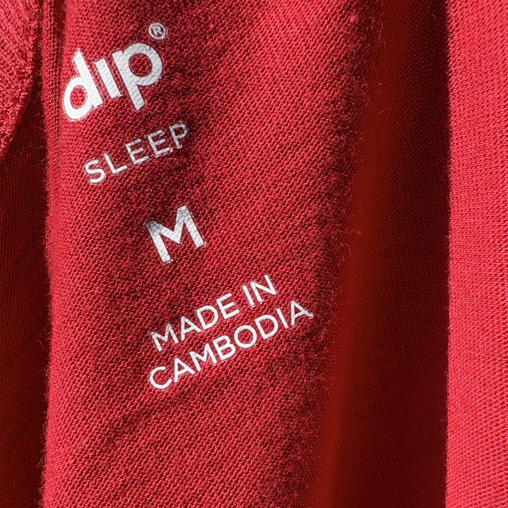 dip Sleep Red Long Sleeve Pajama Set, Size M