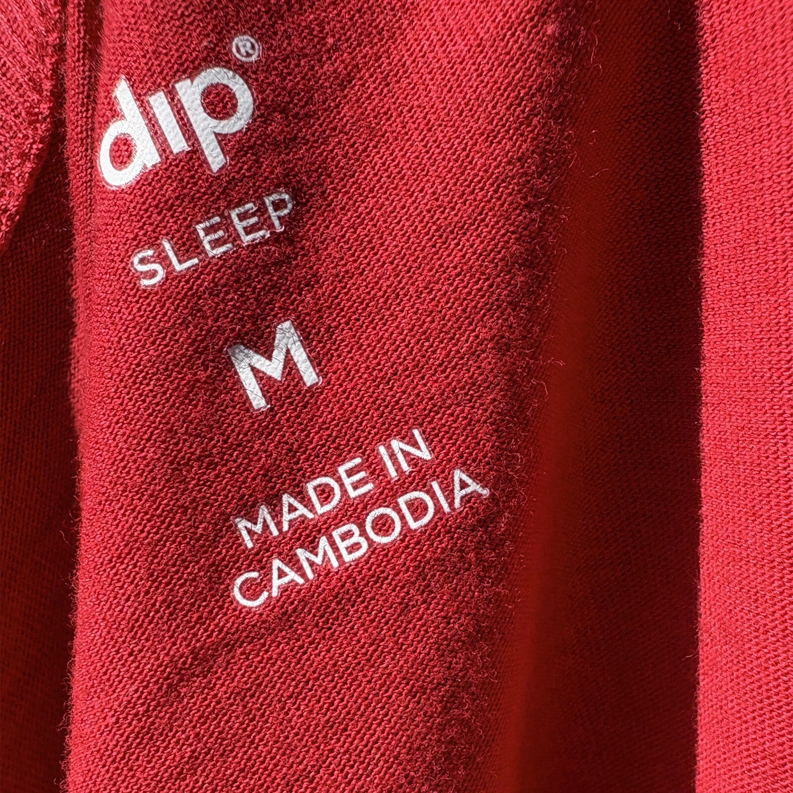 dip Sleep Red Long Sleeve Pajama Set, Size M