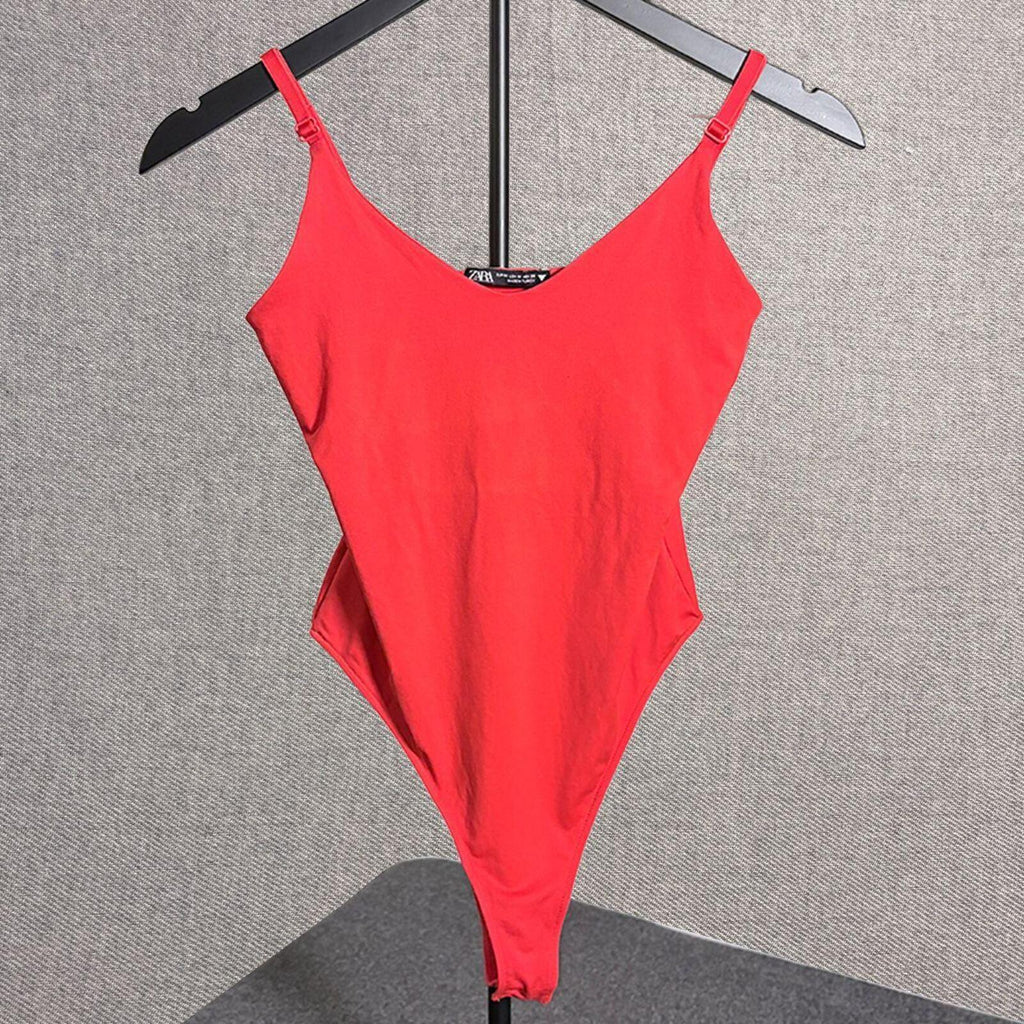 ZARA Red Sleeveless Bodysuit Size M