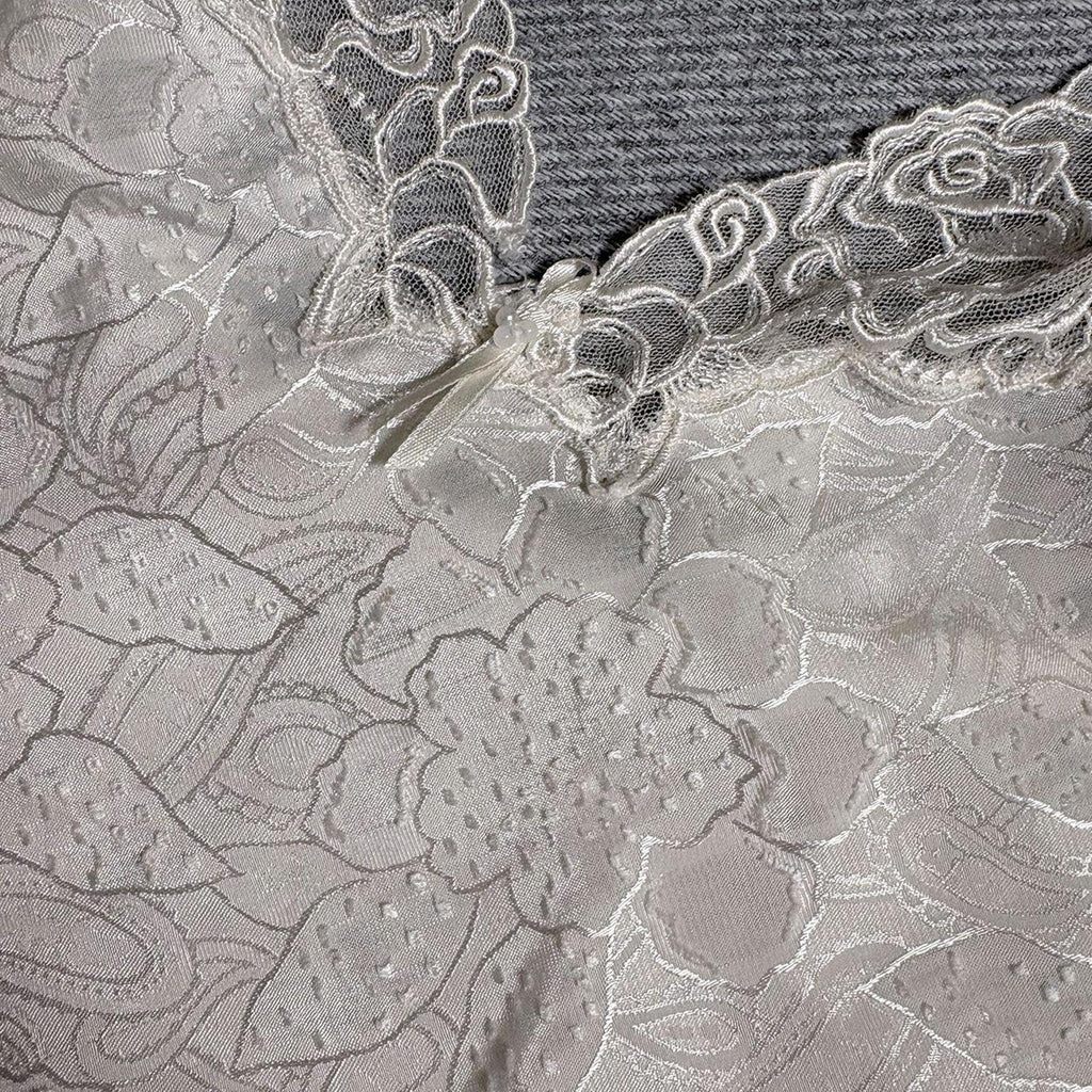 Elegant Cream Lace Camisole Top with Floral Pattern