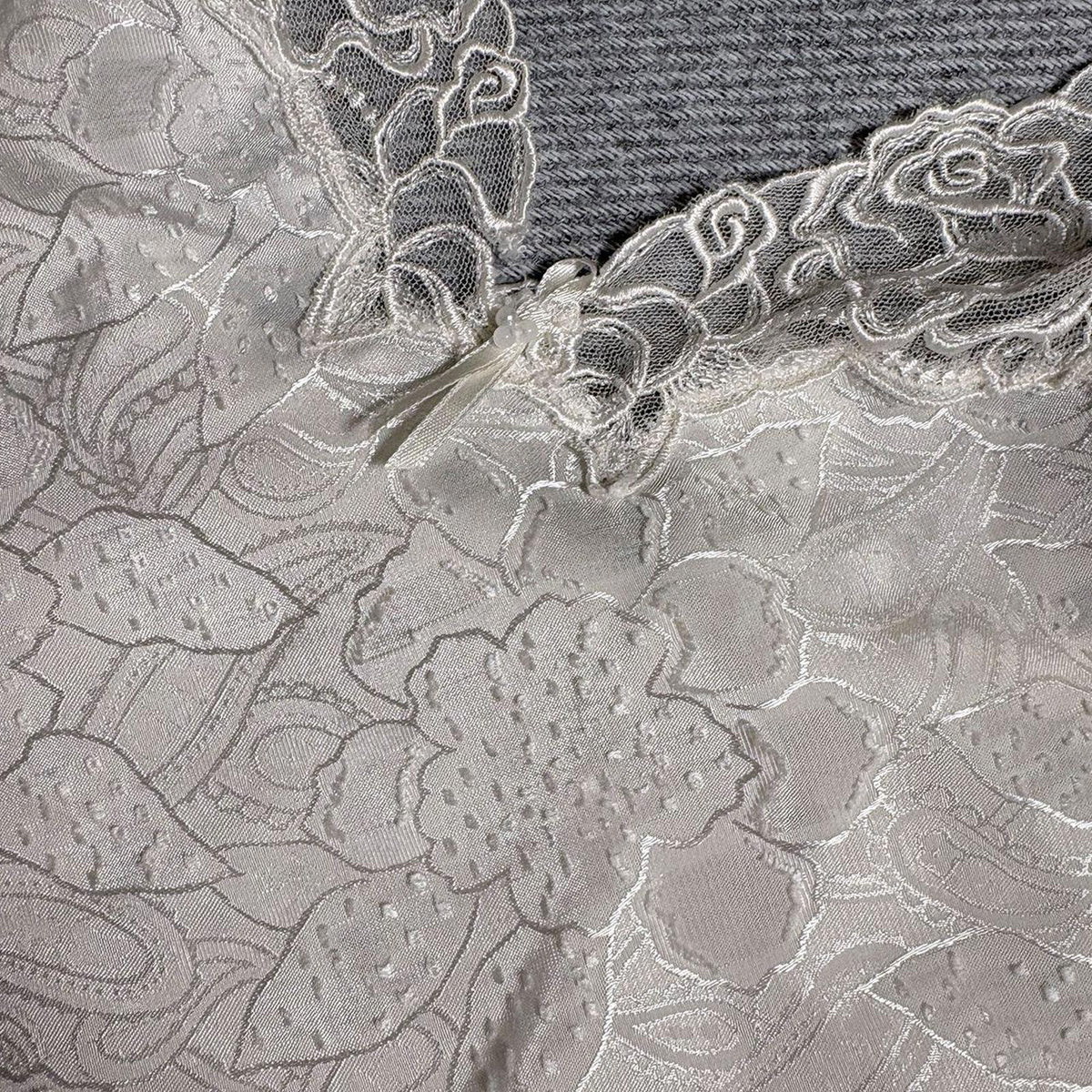 Elegant Cream Lace Camisole Top with Floral Pattern