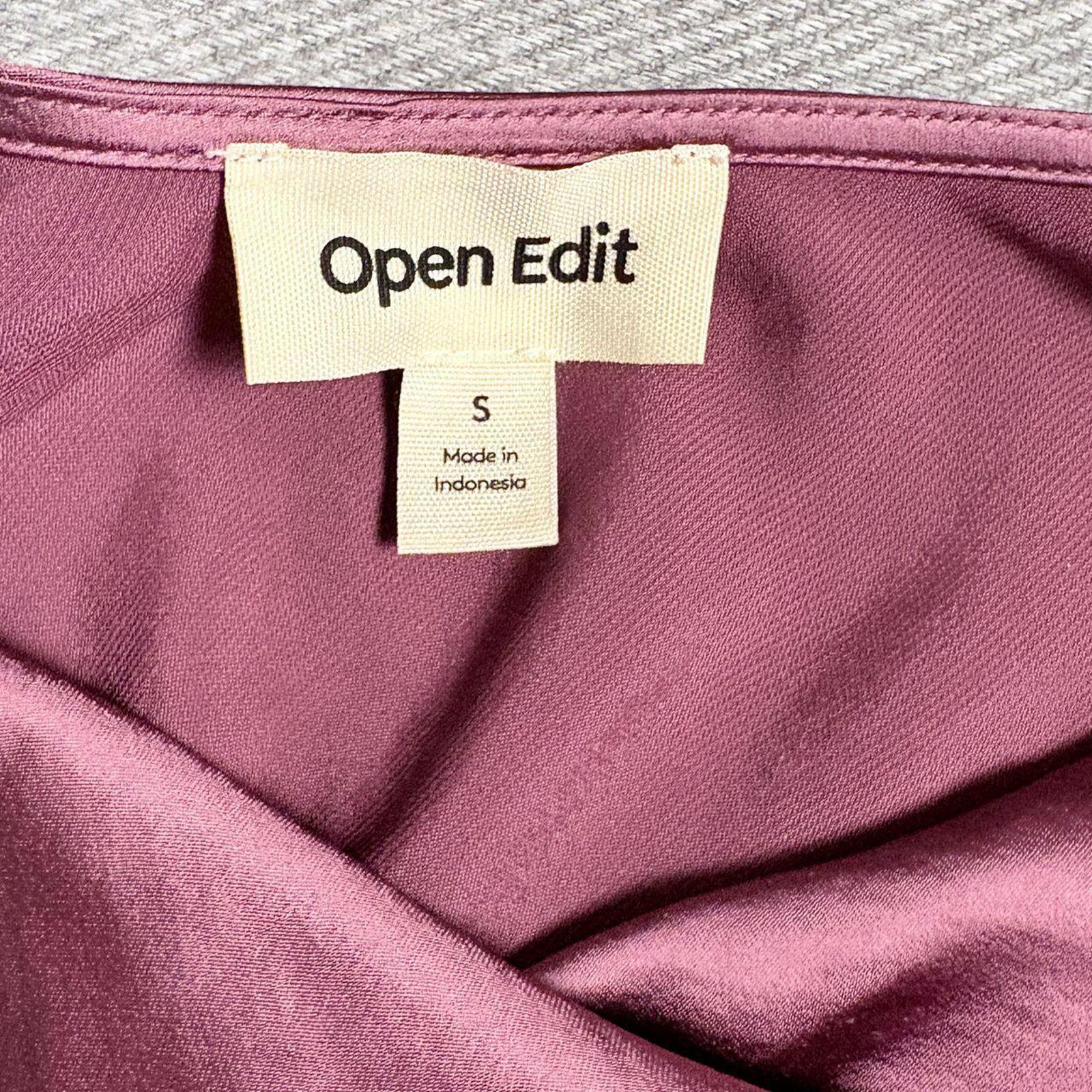 Open Edit Burgundy Satin Cami Crop Top S 🍷