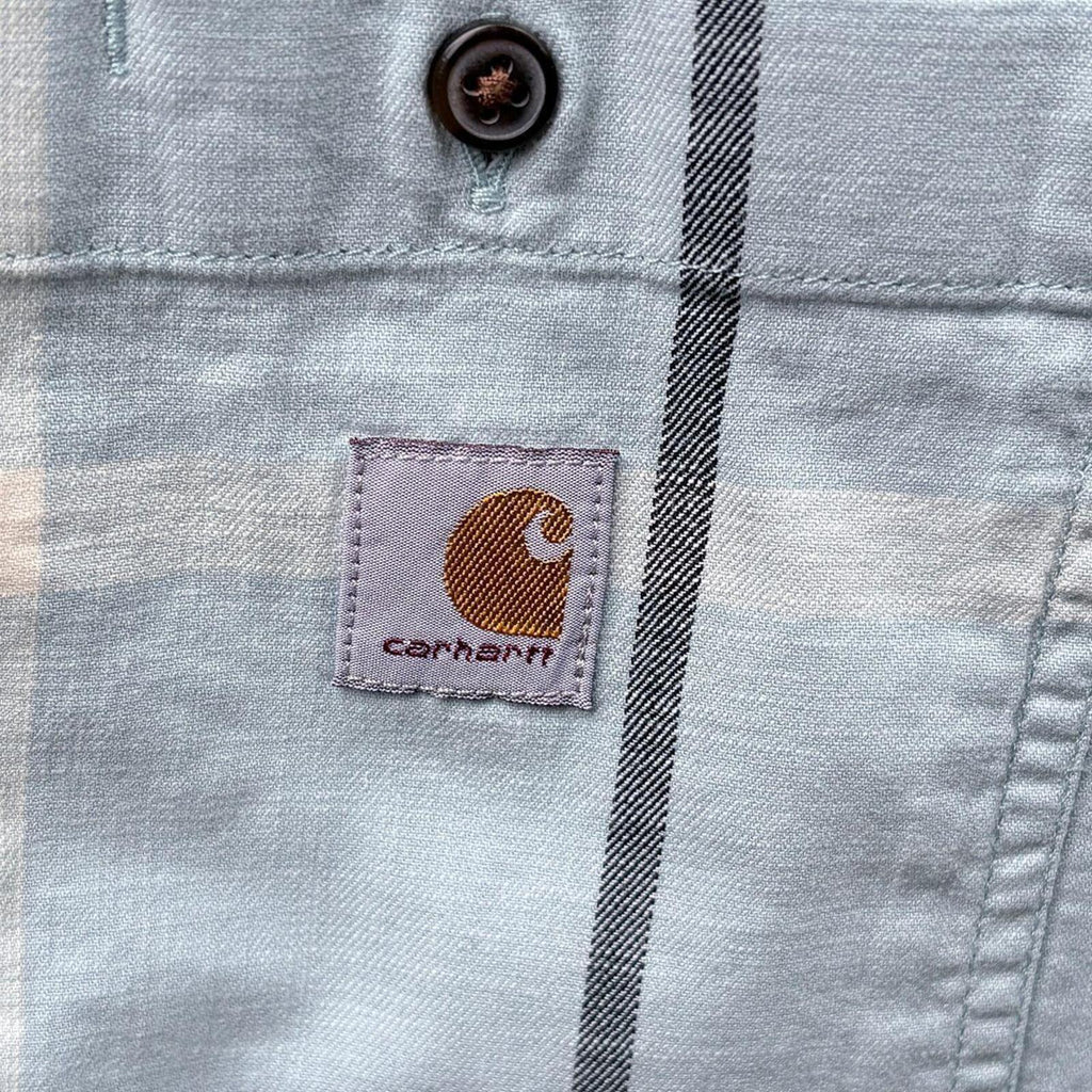 Carhartt Men's Blue and Grey Shirt