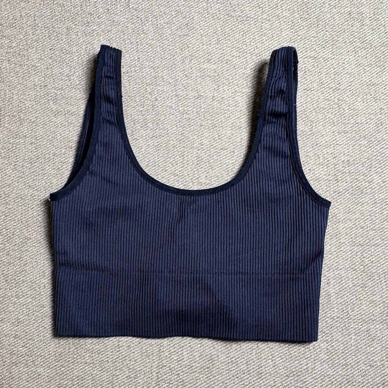 GapBody Navy Ribbed Crop Tank Top Size S