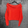 American Eagle Women's Medium Red Off-Shoulder Sweater