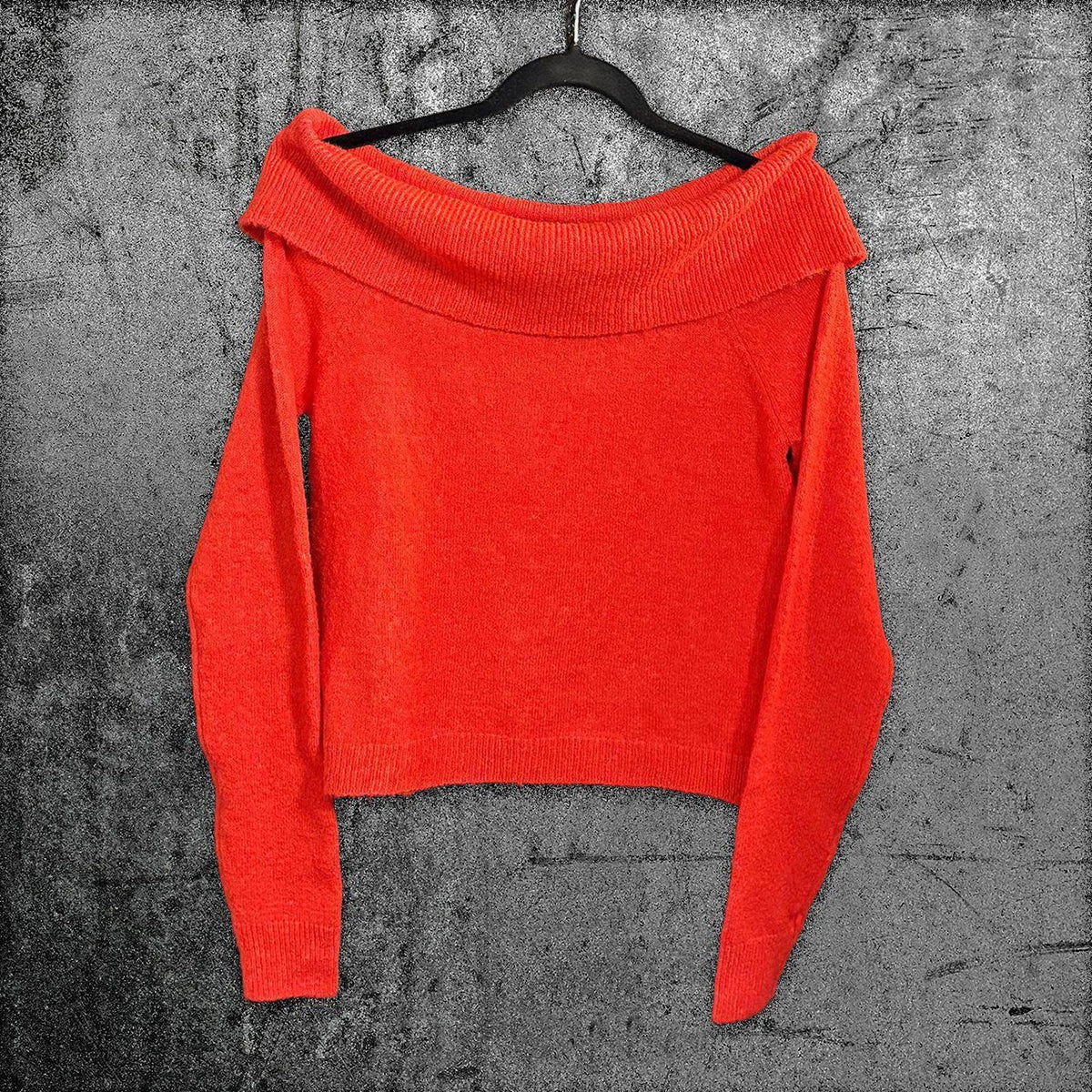 American Eagle Women's Medium Red Off-Shoulder Sweater