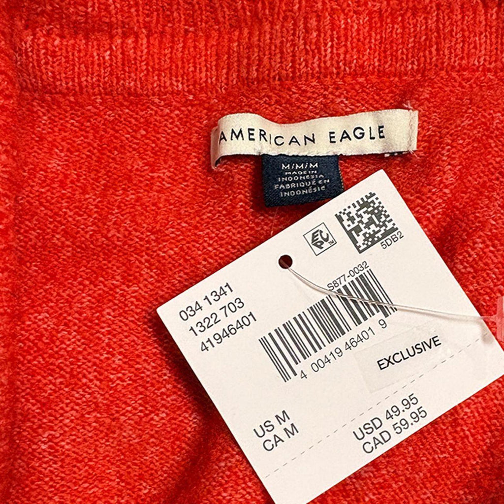 American Eagle Women's Medium Red Off-Shoulder Sweater