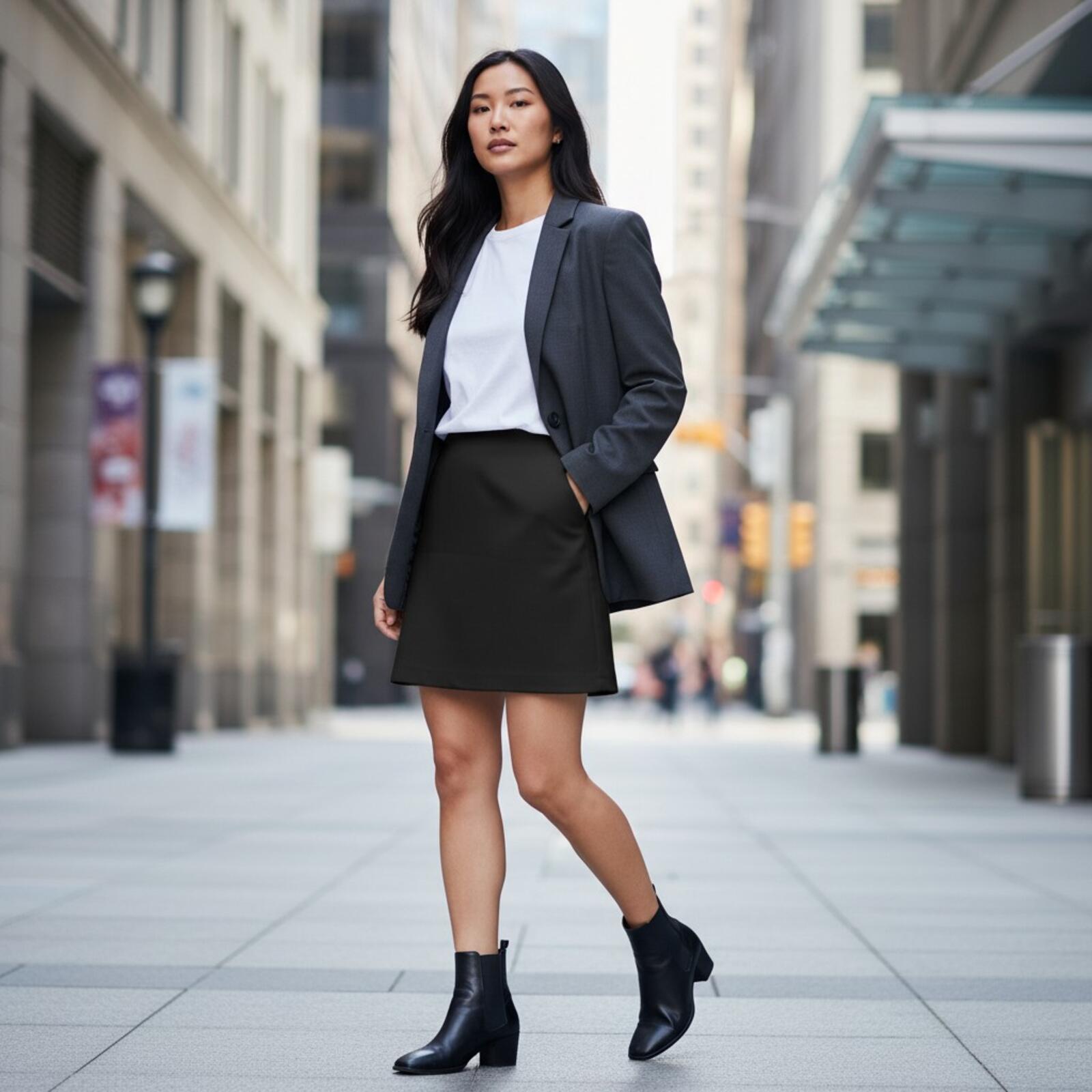 Zara Black A-Line Mini Skirt, Size M