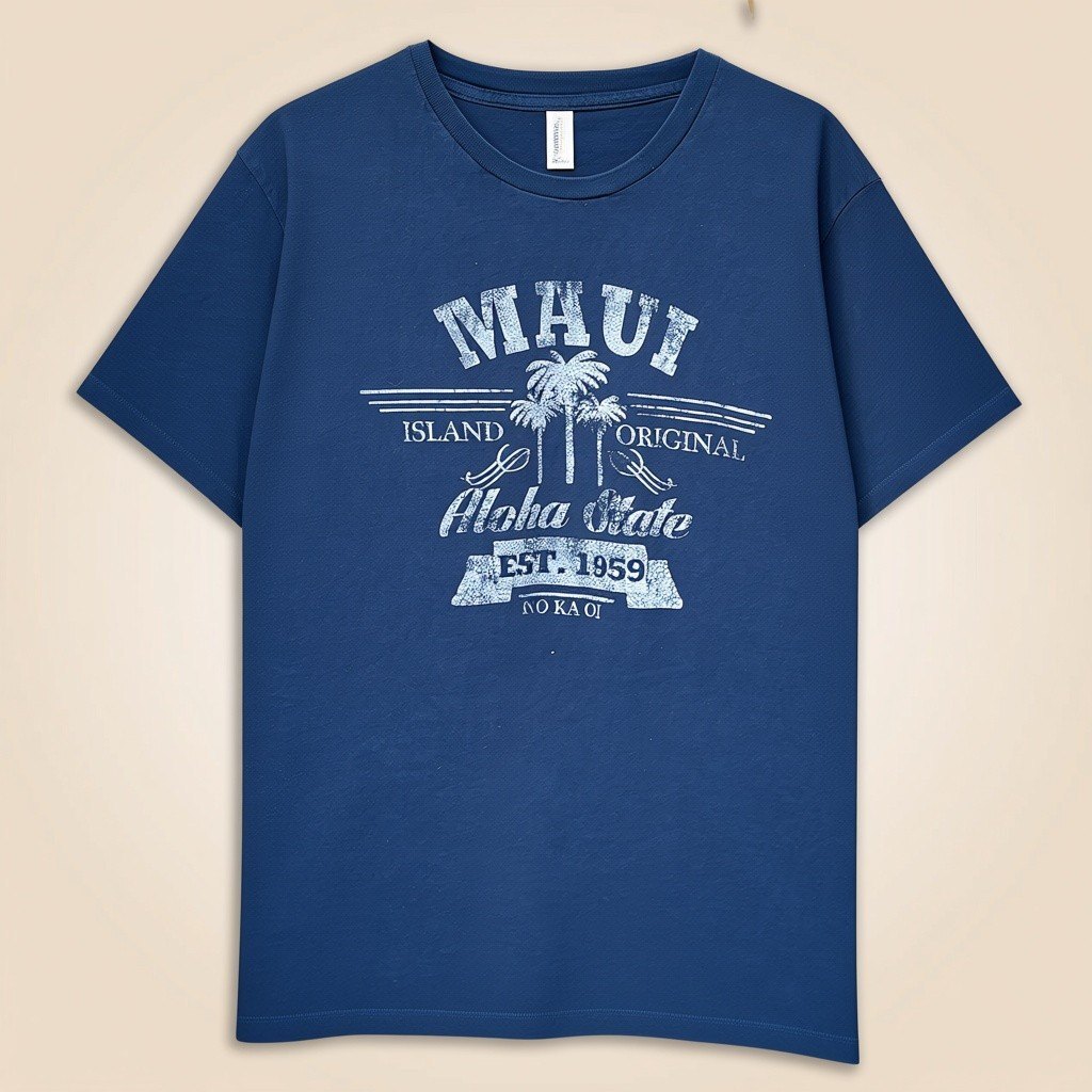 Maui Aloha State Navy T-Shirt | S